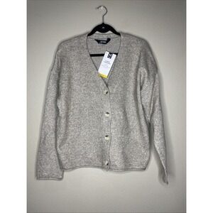 Members Mark Womens Soft Knit Toasted Heather Tan V Neck Cardigan Size Med NWT